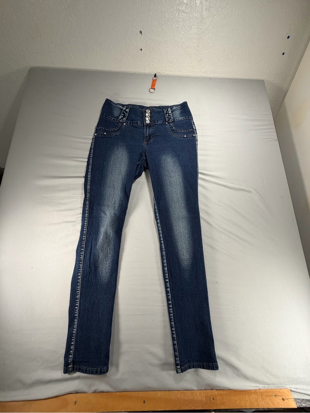 Gogo Star Bedazzled Blue Jeans Size 17 #918